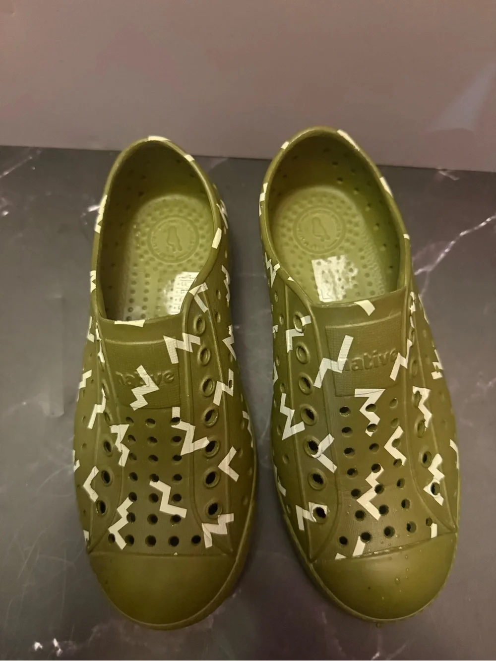 Native Olive Green Slip-On Waterproof Sneakers